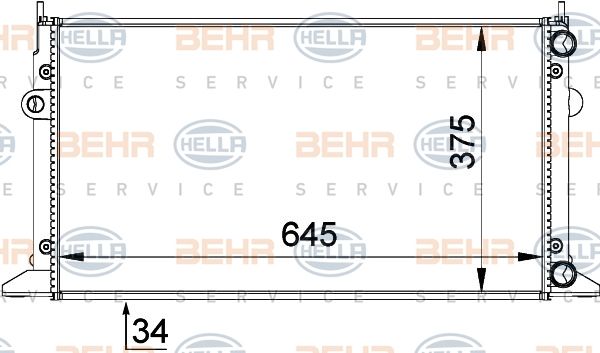 HELLA Радиатор, охлаждение двигателя 8MK 376 719-711