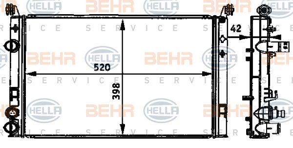 HELLA Radiaator,mootorijahutus 8MK 376 720-574