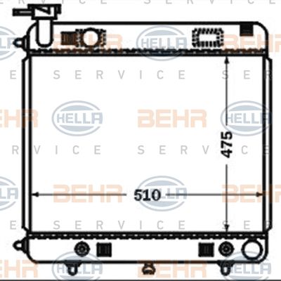 HELLA Radiaator,mootorijahutus 8MK 376 721-371