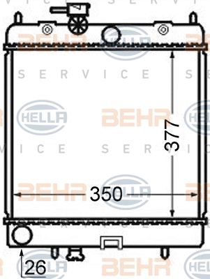 HELLA Radiaator,mootorijahutus 8MK 376 726-691