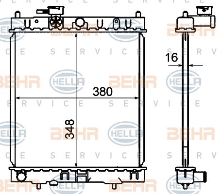 HELLA Radiaator,mootorijahutus 8MK 376 735-171