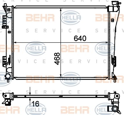 HELLA Радиатор, охлаждение двигателя 8MK 376 735-251