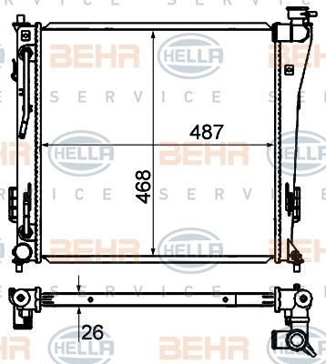 HELLA Radiaator,mootorijahutus 8MK 376 735-261