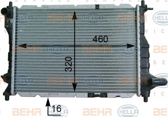 HELLA Radiaator,mootorijahutus 8MK 376 748-721