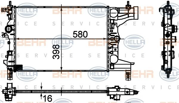 HELLA Radiaator,mootorijahutus 8MK 376 748-731