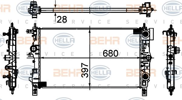 HELLA Radiaator,mootorijahutus 8MK 376 749-861