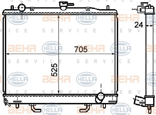 HELLA Radiaator,mootorijahutus 8MK 376 753-661