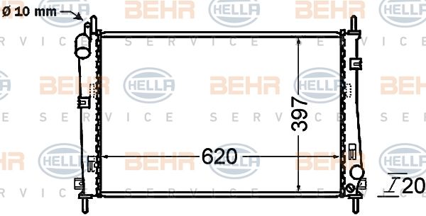 HELLA Радиатор, охлаждение двигателя 8MK 376 754-781