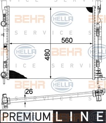 HELLA Radiaator,mootorijahutus 8MK 376 755-511