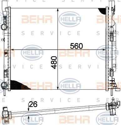 HELLA Radiaator,mootorijahutus 8MK 376 755-514