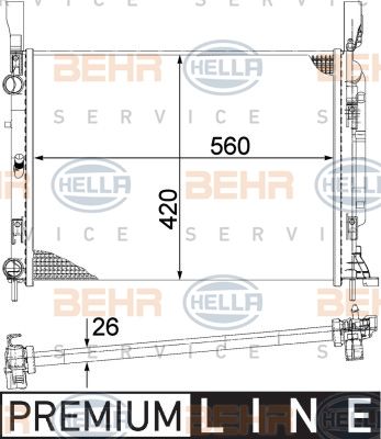 HELLA Radiaator,mootorijahutus 8MK 376 755-521