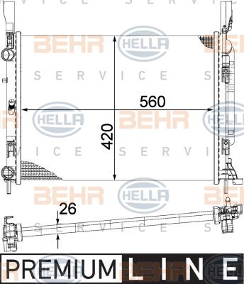 HELLA Radiaator,mootorijahutus 8MK 376 755-531