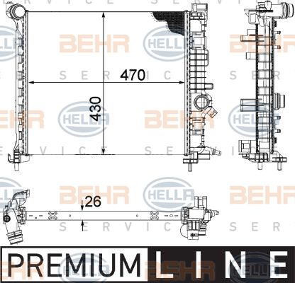 HELLA Radiaator,mootorijahutus 8MK 376 756-461