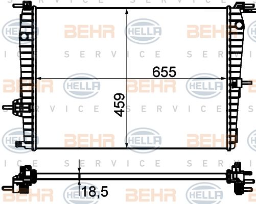 HELLA Radiaator,mootorijahutus 8MK 376 756-591