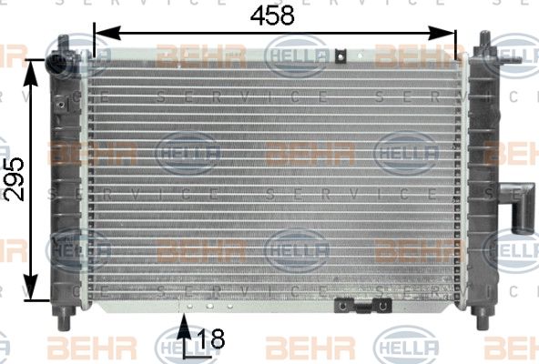 HELLA Радиатор, охлаждение двигателя 8MK 376 762-521