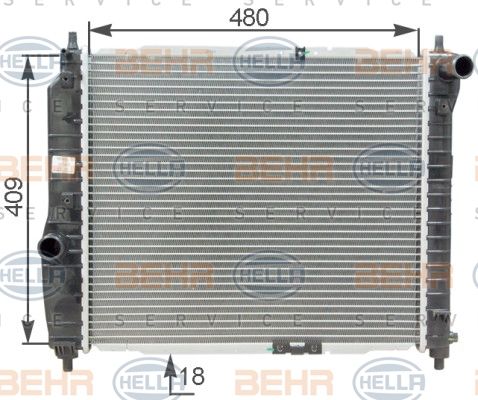 HELLA Радиатор, охлаждение двигателя 8MK 376 762-641