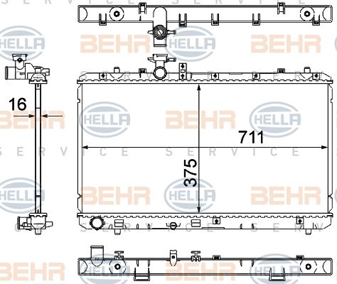 HELLA Radiaator,mootorijahutus 8MK 376 762-741