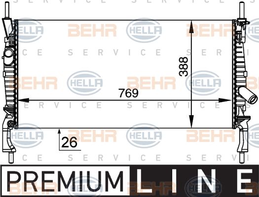 HELLA Радиатор, охлаждение двигателя 8MK 376 764-411