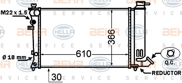 HELLA Radiaator,mootorijahutus 8MK 376 766-761