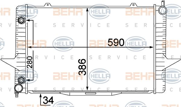 HELLA Radiaator,mootorijahutus 8MK 376 774-201