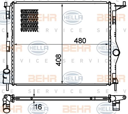 HELLA Radiaator,mootorijahutus 8MK 376 787-351