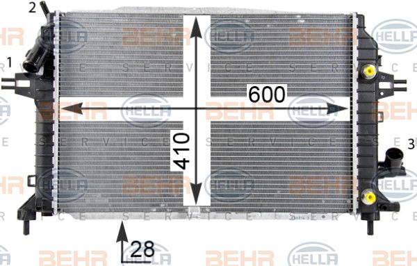 HELLA Радиатор, охлаждение двигателя 8MK 376 790-034