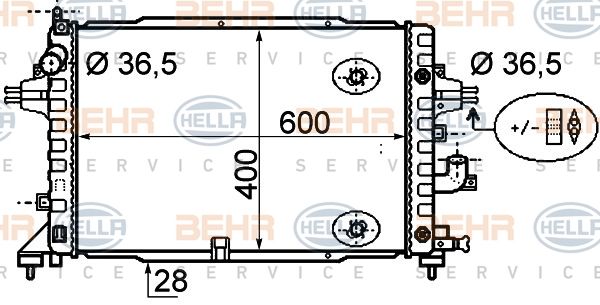 HELLA Radiaator,mootorijahutus 8MK 376 790-044