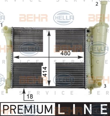 HELLA Radiaator,mootorijahutus 8MK 376 790-051