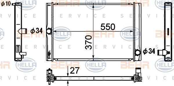 HELLA Радиатор, охлаждение двигателя 8MK 376 790-151