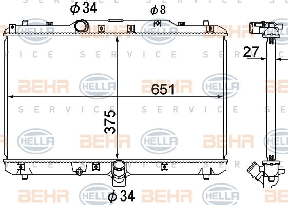 HELLA Radiaator,mootorijahutus 8MK 376 790-251