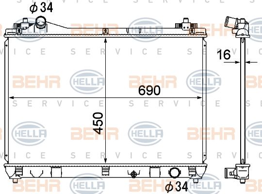 HELLA Radiaator,mootorijahutus 8MK 376 790-261