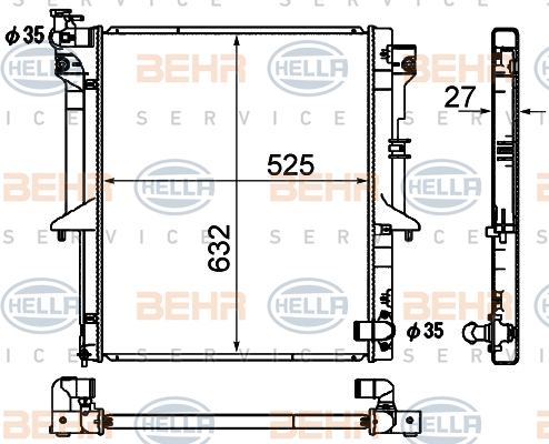 HELLA Radiaator,mootorijahutus 8MK 376 790-331