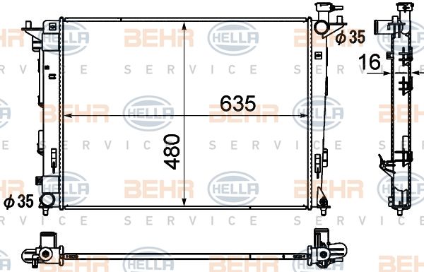 HELLA Radiaator,mootorijahutus 8MK 376 790-441