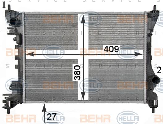 HELLA Radiaator,mootorijahutus 8MK 376 900-011