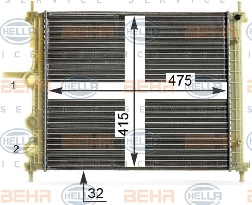 HELLA Радиатор, охлаждение двигателя 8MK 376 900-141