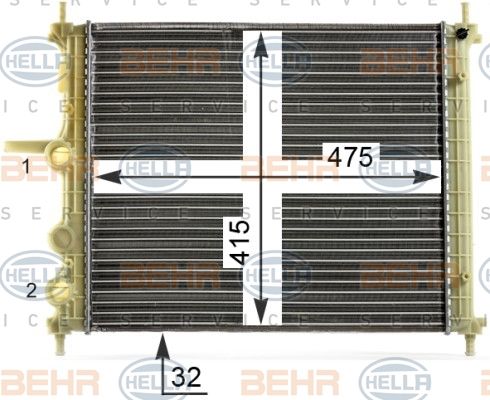 HELLA Radiaator,mootorijahutus 8MK 376 900-141