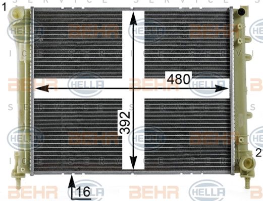 HELLA Радиатор, охлаждение двигателя 8MK 376 900-211