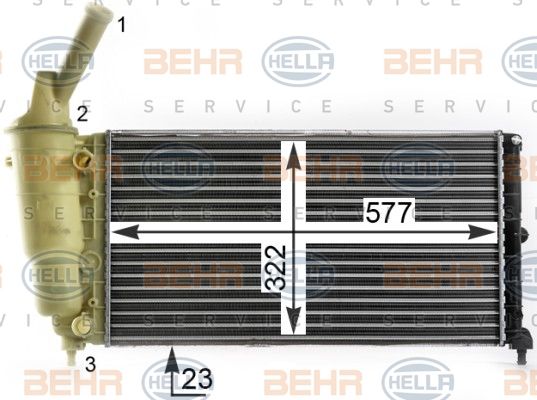 HELLA Радиатор, охлаждение двигателя 8MK 376 900-241