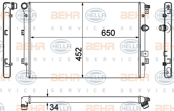 HELLA Radiaator,mootorijahutus 8MK 376 901-021