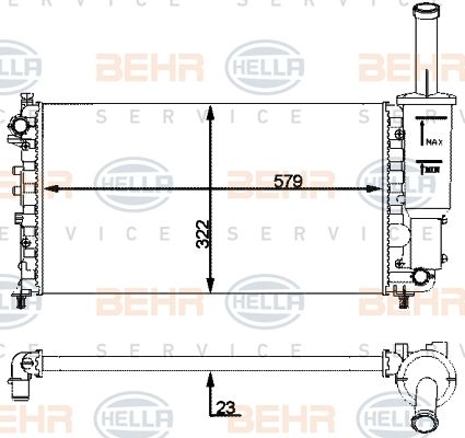 HELLA Радиатор, охлаждение двигателя 8MK 376 901-081