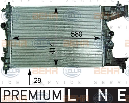 HELLA Radiaator,mootorijahutus 8MK 376 910-221