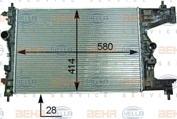 HELLA Радиатор, охлаждение двигателя 8MK 376 910-224