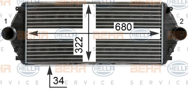 HELLA Kompressoriõhu radiaator 8ML 376 700-541