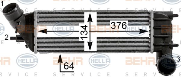 HELLA Kompressoriõhu radiaator 8ML 376 700-711