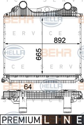 HELLA Kompressoriõhu radiaator 8ML 376 724-381