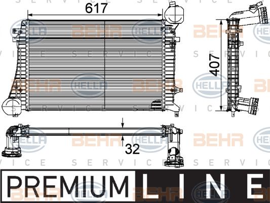 HELLA Kompressoriõhu radiaator 8ML 376 746-071