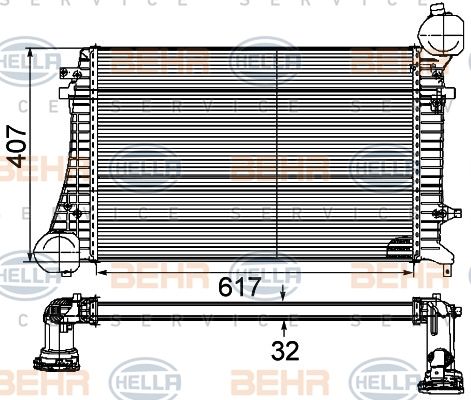 HELLA Kompressoriõhu radiaator 8ML 376 746-131