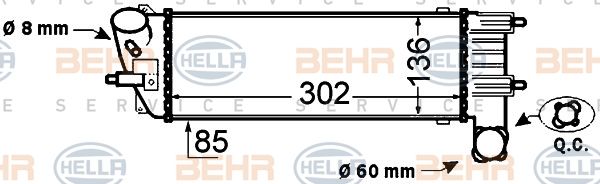 HELLA Kompressoriõhu radiaator 8ML 376 776-231