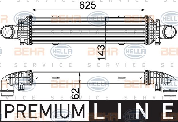HELLA Kompressoriõhu radiaator 8ML 376 777-101