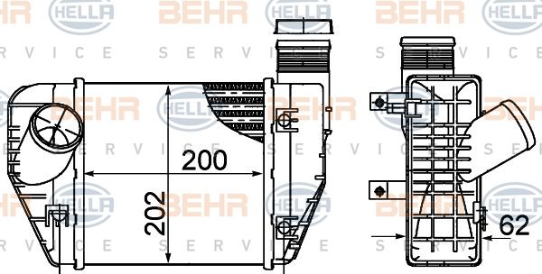 HELLA Kompressoriõhu radiaator 8ML 376 899-071